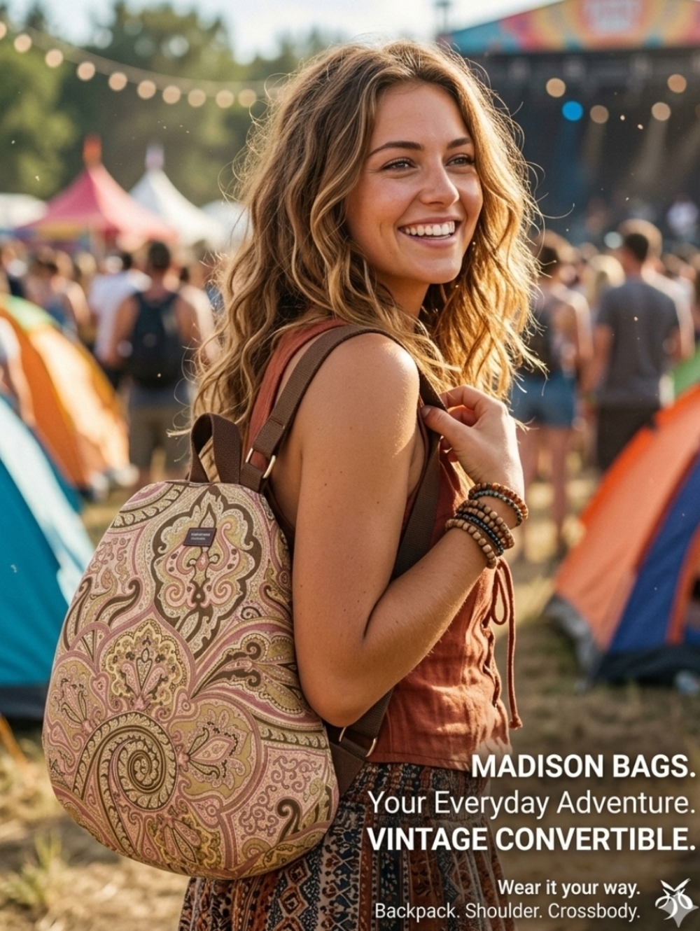 ❤️ VINTAGE ❤️ MADISON BAG Convertible Bag (Backpack/Shoulder) Festival bag